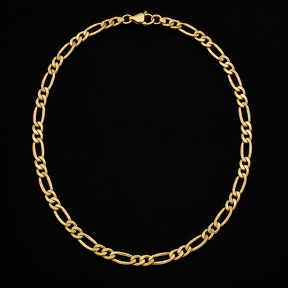 Cadena de oro tejido Cartier de 4 mm en vista completa sobre fondo negro, DP&C Joyas