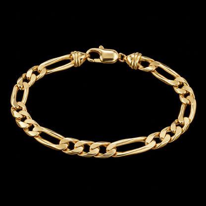 Pulso Cartier de oro de eslabones grandes en vista circular