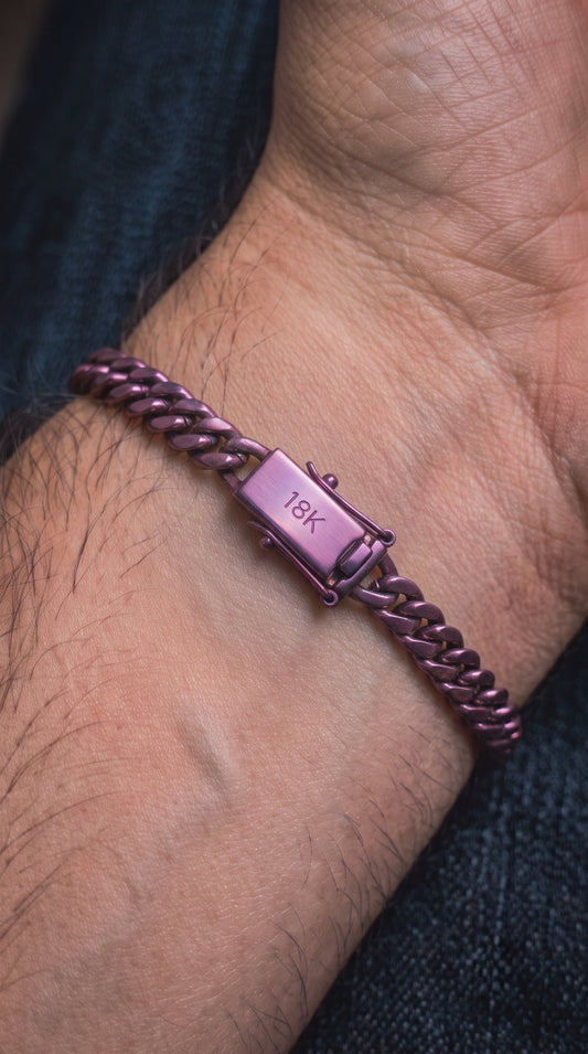 Pulsera Miami Cuban Link en Oro Morado 18K (5mm)