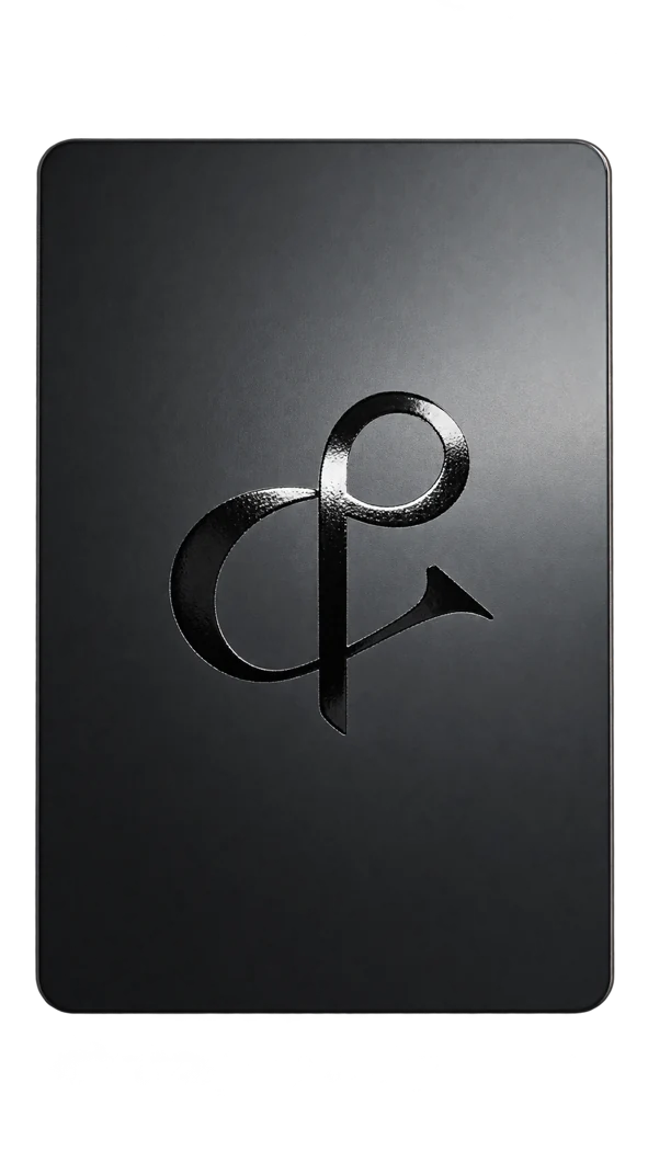 Tarjeta Black de metal con monograma de DP&C Joyas