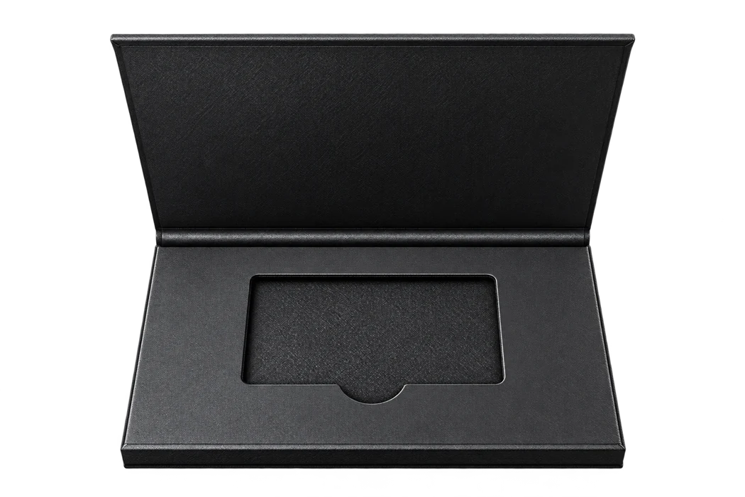 Caja negra de documentación con compartimento para la tarjeta Black
